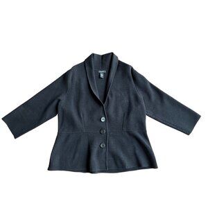 Alfani Black 3 Button Peplum Jacket, 2X